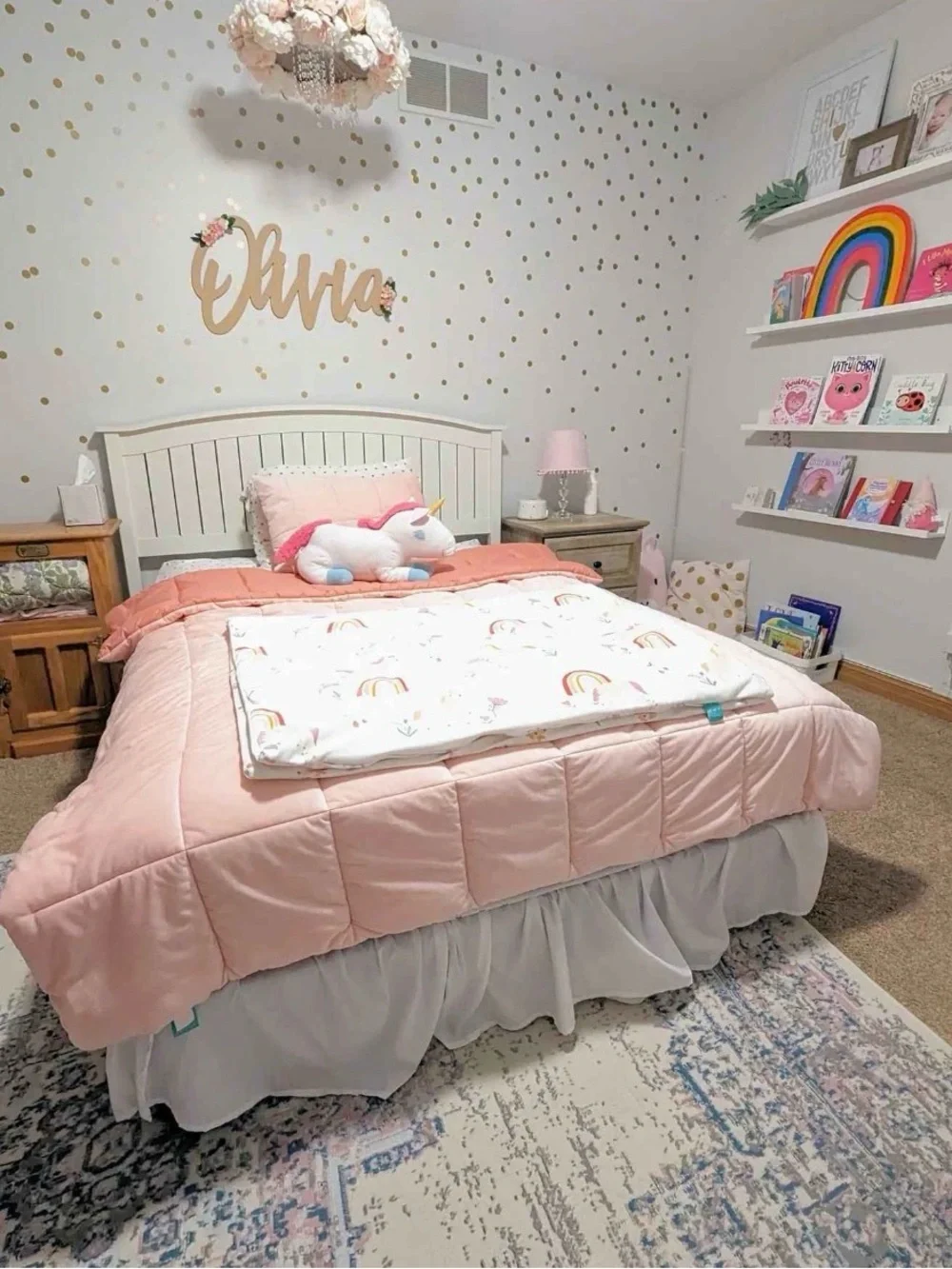 Full/Queen Comforter Set Velvet Pink